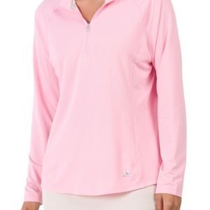 Adidas Golf quarter zip long sleeve pullover Pink NWOT
